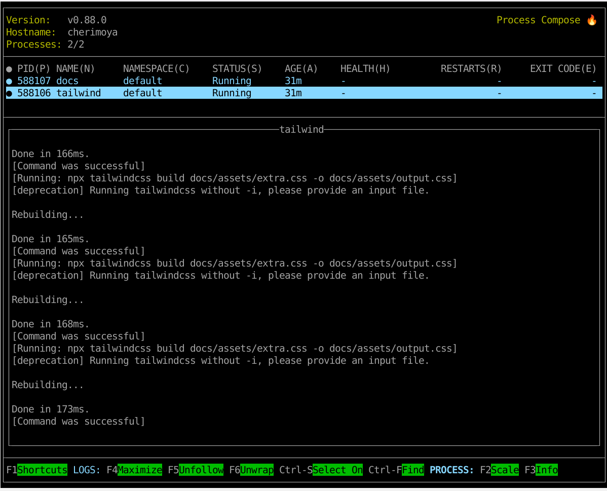 Process compose interface